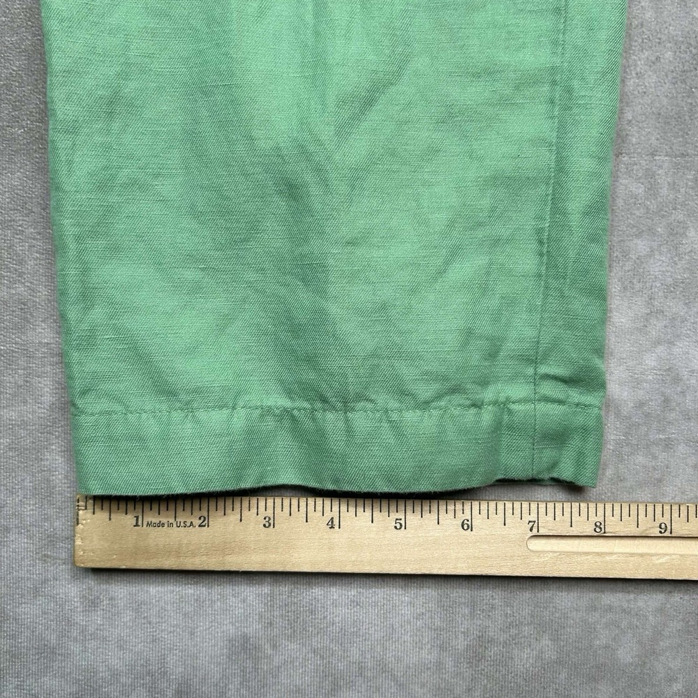 Brooks Brothers Hudson Chino Pants 38x30 Green Linen Blend Tapered Spring Preppy - Picture 6 of 8